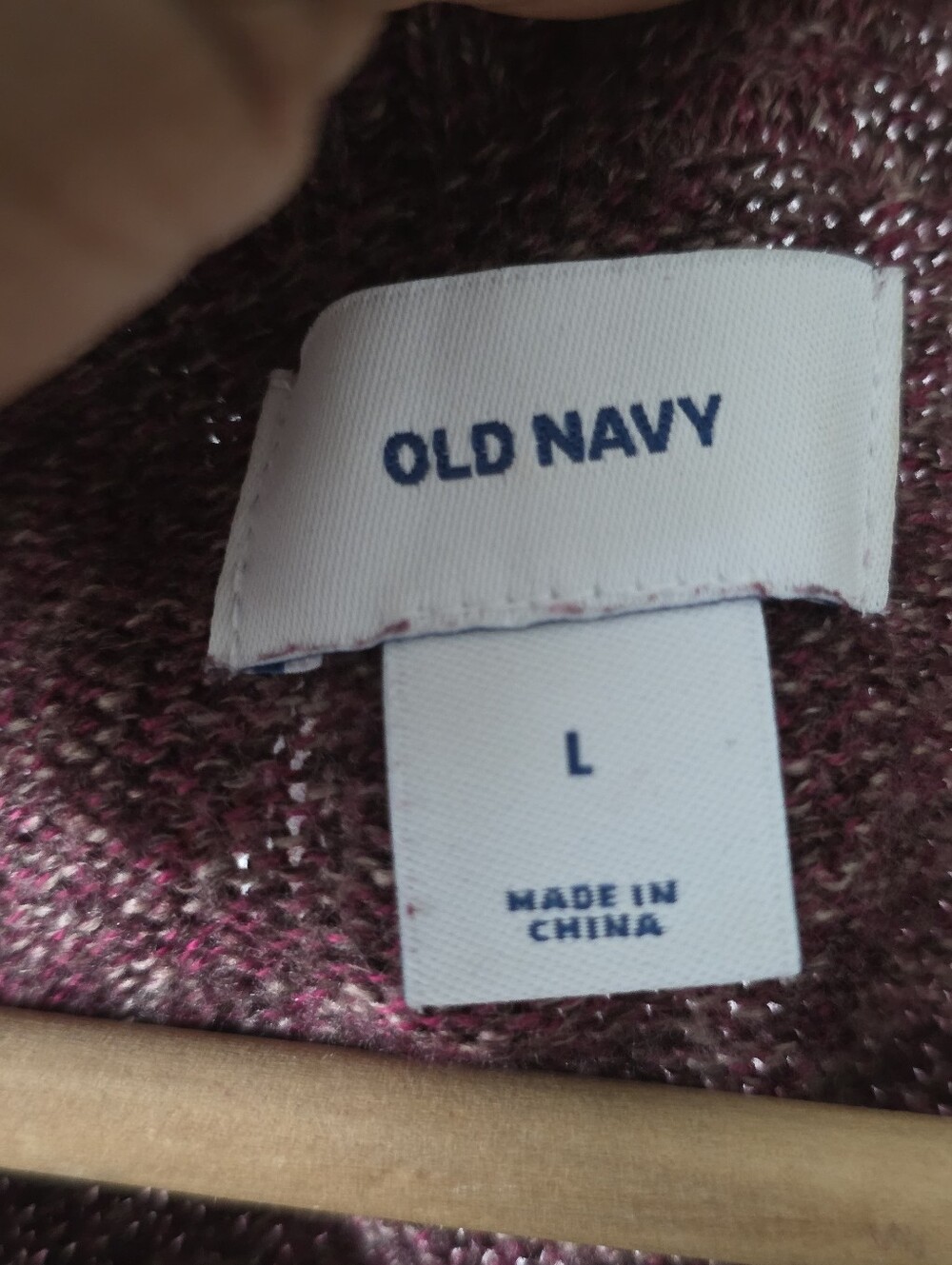 Old Navy Burgundy Marled Tunic Sweater Large Long Sleeve Cozy Knit Pullover - Picture 3 of 8